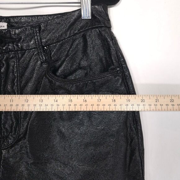 GOOD AMERICAN Women’s 10/30 Elegant Black Faux Leather Pants GNV464 - Picture 4 of 12